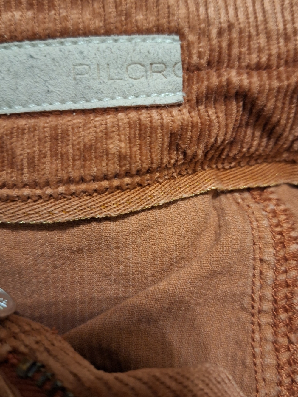 Pilcro Women's Boot Flare Corduroy Pants in Rust Brown - Picture 4 of 4